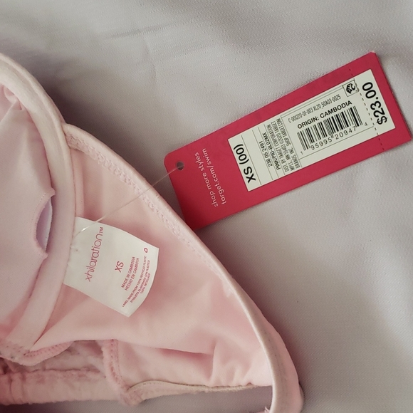 Xhilaration Light Pink w/ Sleeves Bikini Top Woman Size XS 00 - Picture 5 of 5